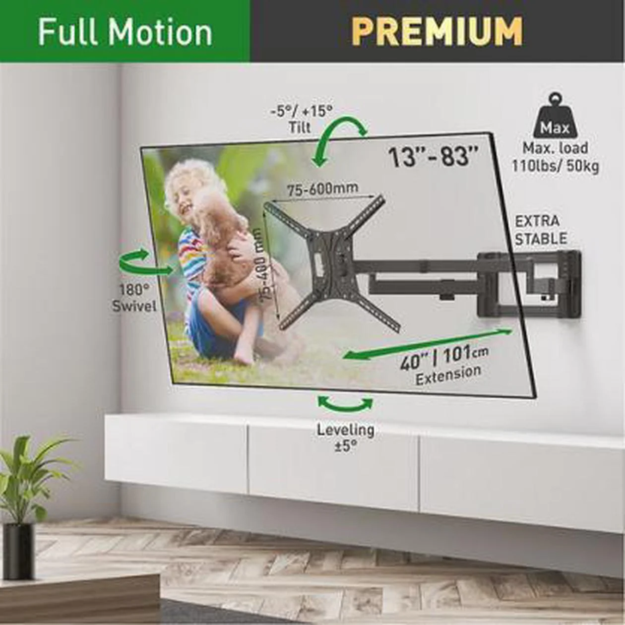 Televizoriaus laikiklis Barkan AL4640XL