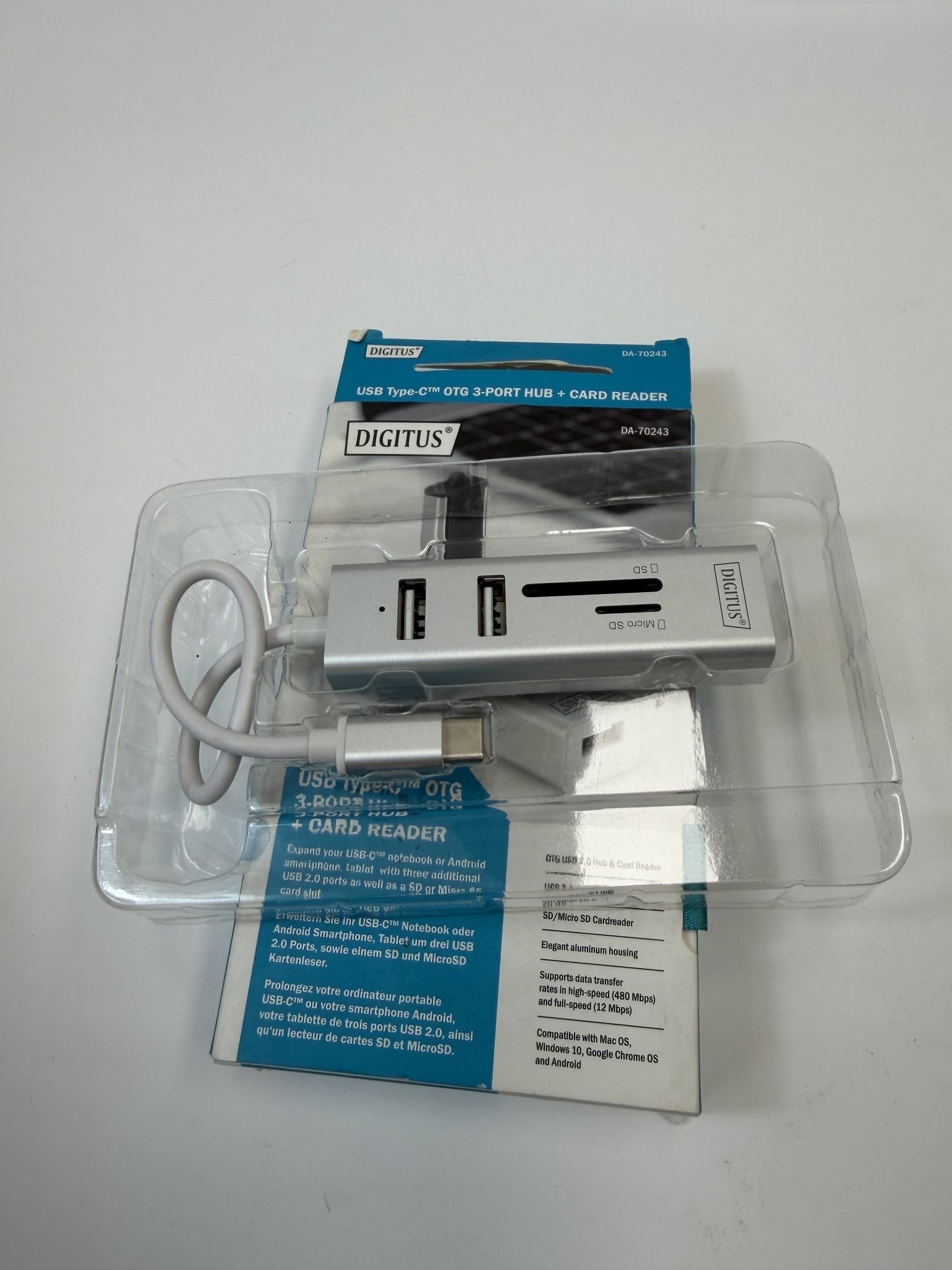 Digitus USB-C OTG 3‑Port HUB + Card Reader