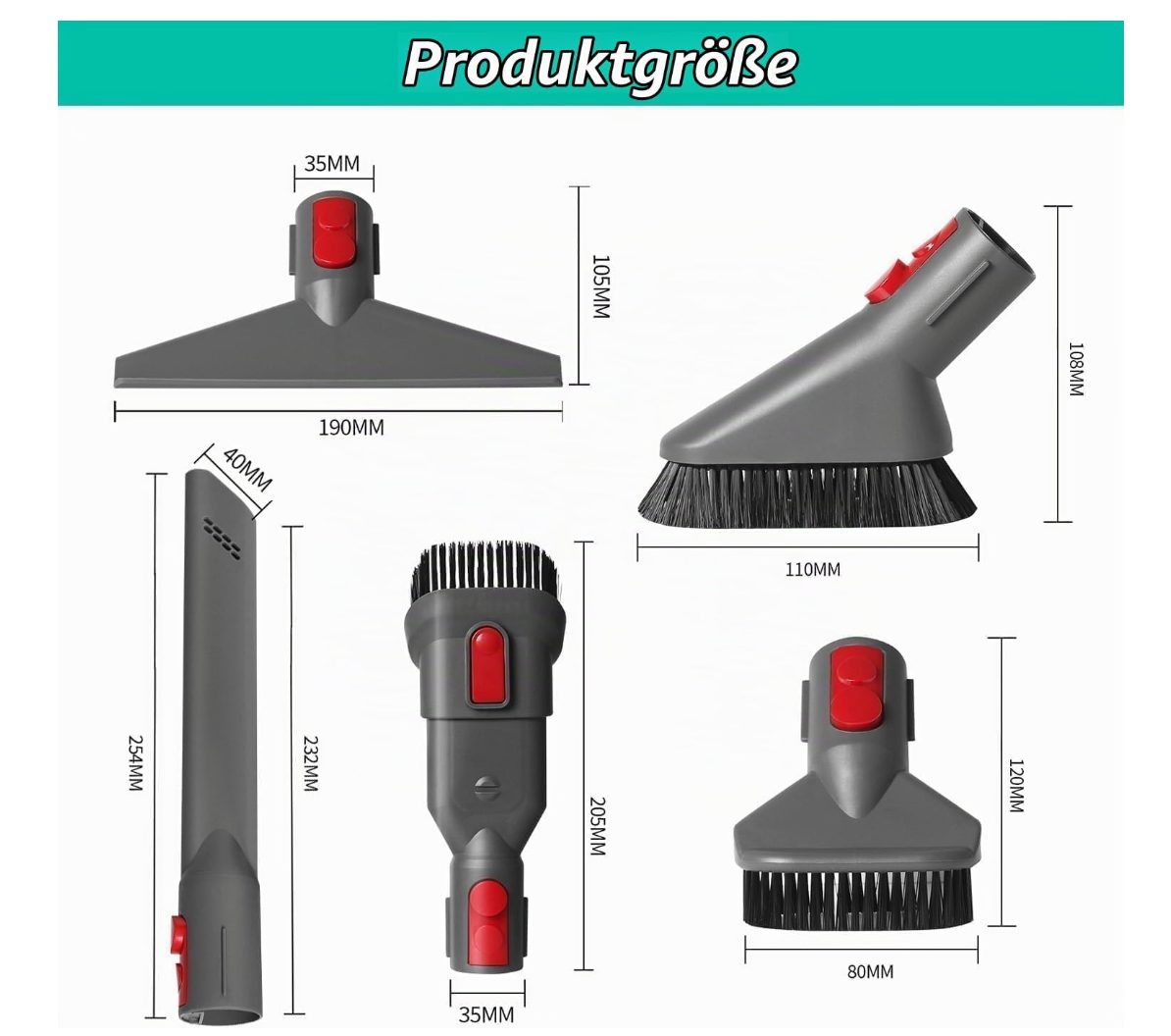 HKQBXO 5 dalių priedų rinkinys Dyson dulkių siurbliams