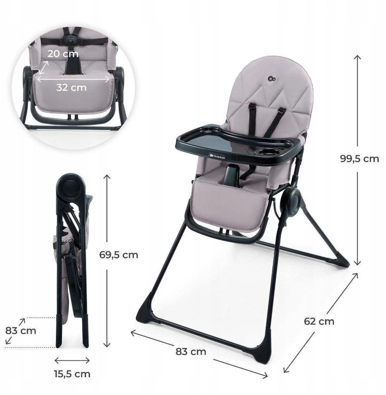 Maitinimo kėdutė KinderKraft Binci