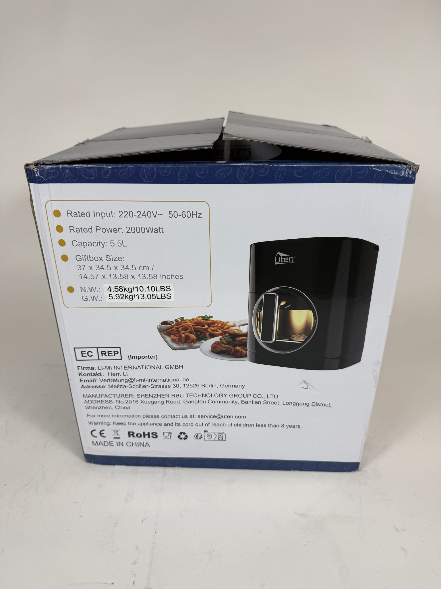 Uten 5.5L E2398 oro gruzdintuvė