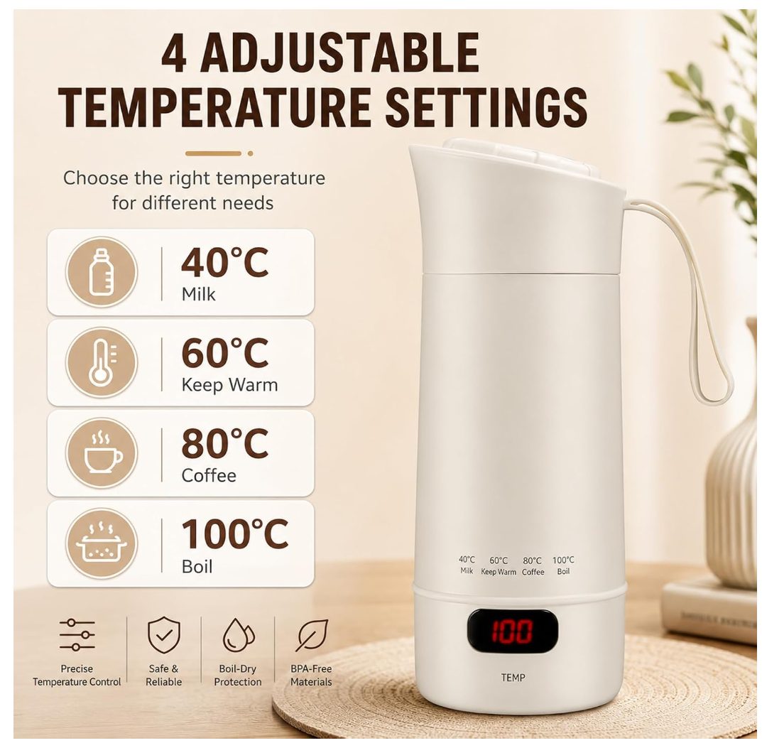 AEMCHDM nešiojamas elektrinis virdulys 400 ml