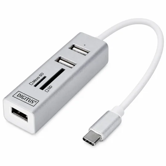 Digitus USB-C OTG 3‑Port HUB + Card Reader