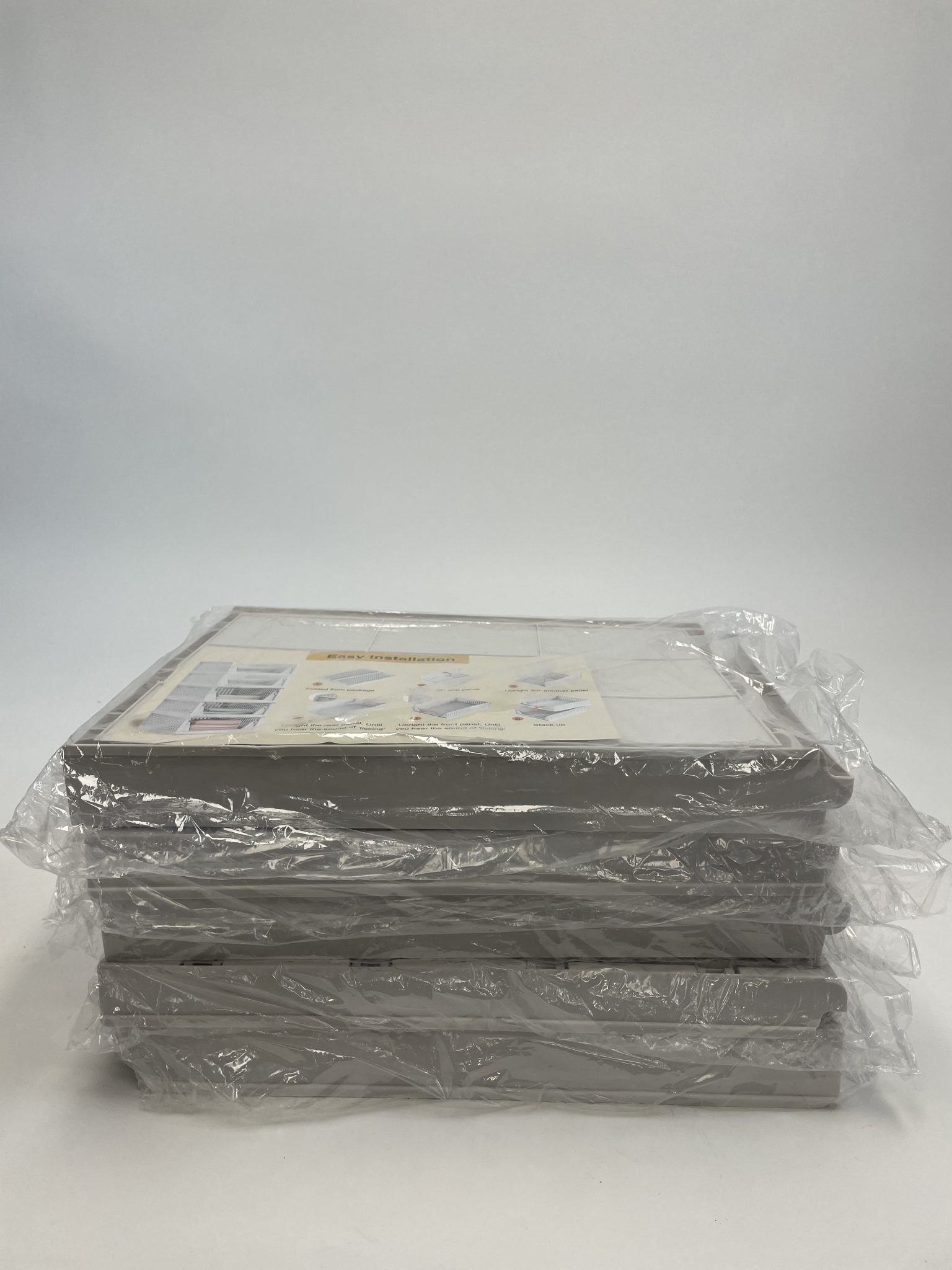 5 vnt. sukraunamų plastikinių stalčių dėžių, 42 x 33 x 25 cm